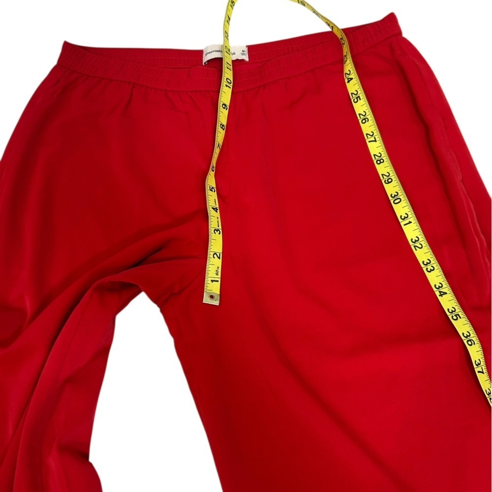 Abercrombie & Fitch Womens Drapey Pull On Wide Leg Pants Medium High Rise Red - Picture 5 of 11